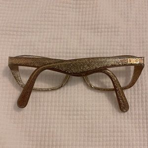 D&G prescription lenses gold glitter frames and case